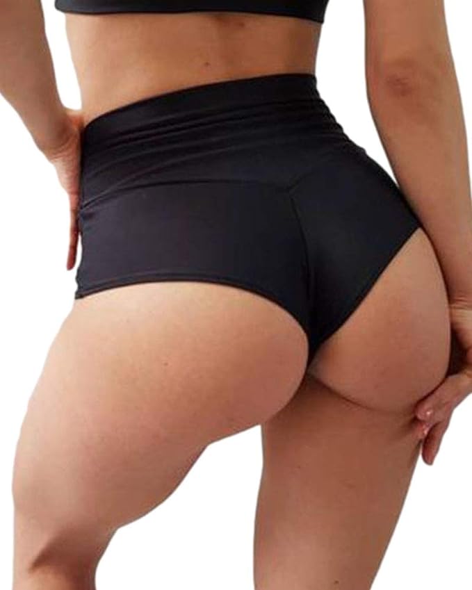 Women's High Waist Yoga Shorts Butt Scrunch Booty Spandex Gym Workout  Shorts Active Short Leggings