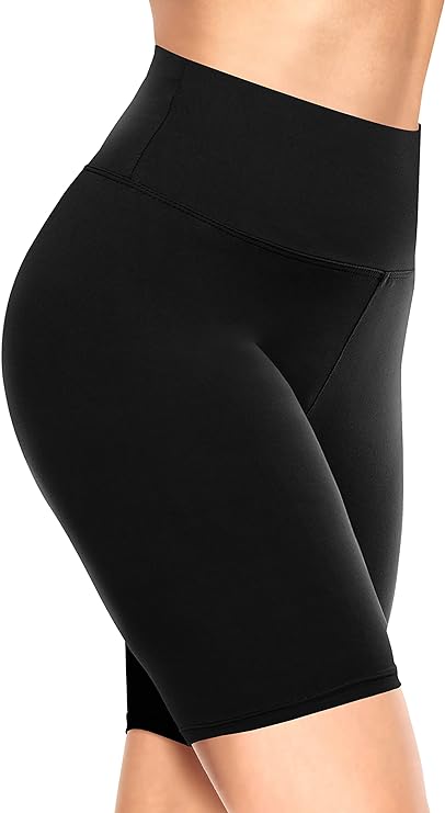 CRZ YOGA Matte Faux Leather Shorts for Women 6'' - Stretch High