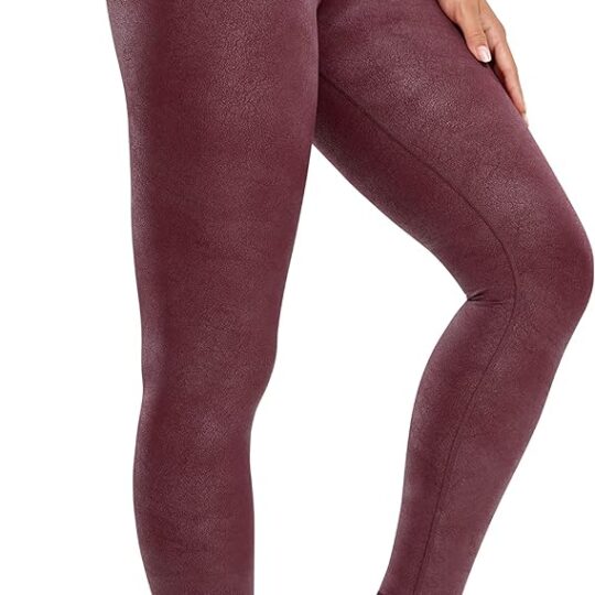 CRZ YOGA Matte Faux Leather Leggings for Women 25'' - High Waisted